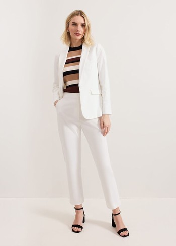 Phase Eight Ulrica Tapereds Trousers White Canada | FDJOTC-732